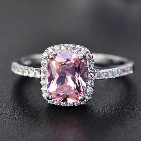 Sterling &Platinum Natural Gemstone White Sapphir - Picture 3 of 4